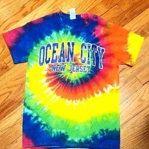 Ocean City New Jersey Tie-Dye Tee, Like New